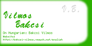 vilmos bakcsi business card